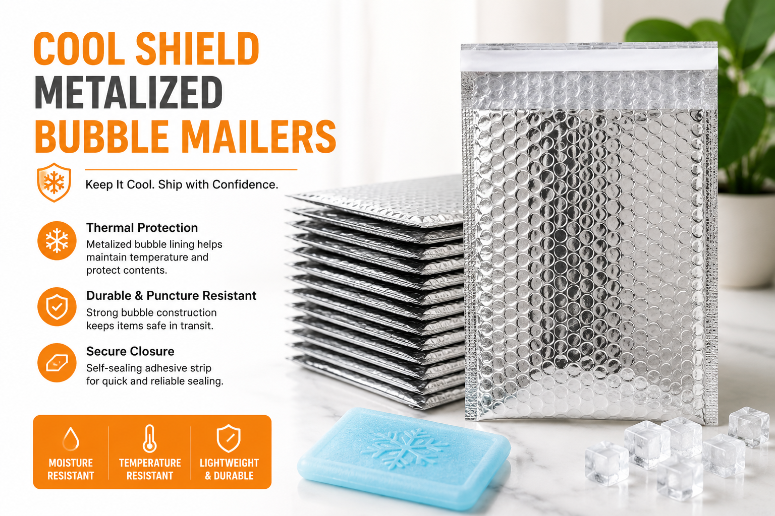 Cool Shield Metalized Bubble Mailers